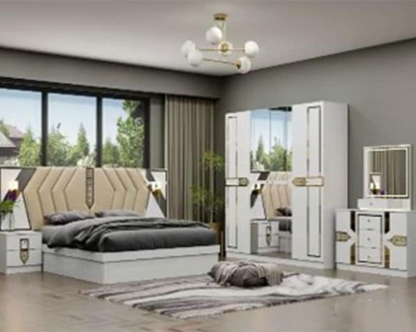 CHAMBRE A COUCHER REF HN 301 BLANC/DORE2200*540*2200 Z