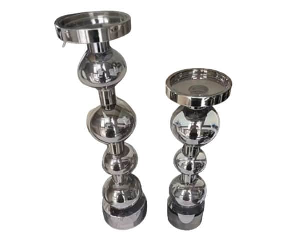 VASE DE DECORATION SET DE 2 PCS REF TY 3851A TY 3851B ARGENTE Z