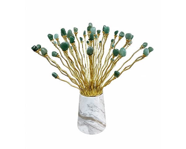 VASE DE DECORATION REF 402 COULEUR DORE/VERT/BLANC 33*33*32