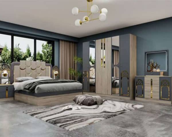 CHAMBRE A COUCHER REF HN 505 MARRON/GIRS/DORE2200*540*2200 Z