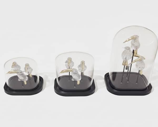 MASTEROFFICE 18 VASE DE DECORATION SET 2 PCS REF 58A REF 58B REF 58C COULEUR ARGENTE/NOIR Z