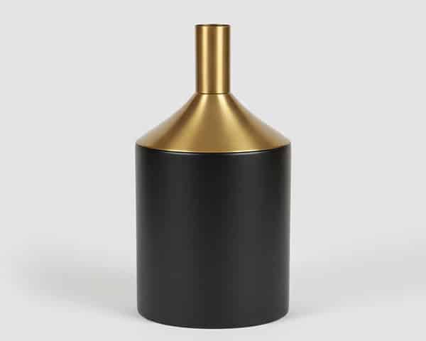 VASE DE DECORATION REF 58A COULEUR ARGENTE /NOIR 23*23*26