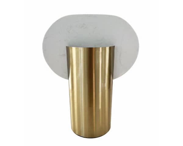 VASE DE DECORATION REF 602A COULEUR DORE/ BLANC 15*13*30