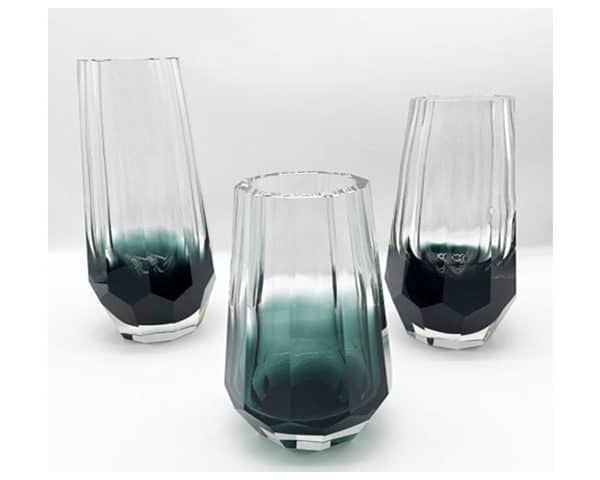 MASTEROFFICE 18 VASE DE DECORATION SET DE 3 PCS REF HH 612 GK HH611 HH609 NOIR/ARGENTE Z