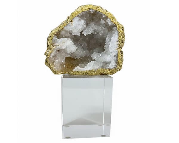 VASE DE DECORATION REF 6123A COULEUR DORE/ARGENTE 8*8*27