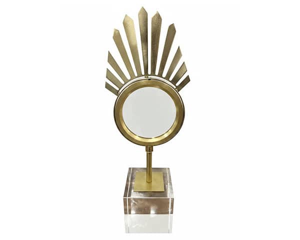 VASE DE DECORATION REF 6157C COULEUR DORE/ BLANC 9*9*36