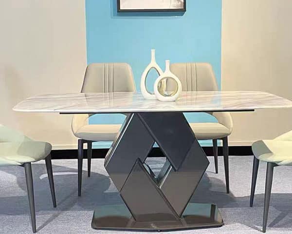 TABLE A MANGER 4 PLACES REF 6605 COULEUR GRIS/NOIR 140X80