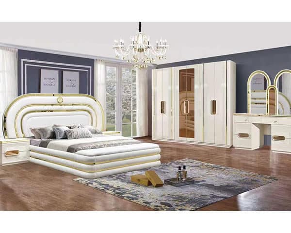CHAMBRE A COUCHER REF 701 BEIGE/GRIS /DOREE2400*600*2300