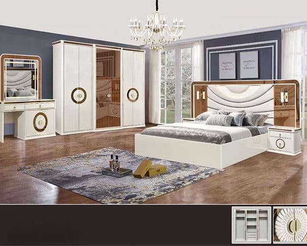 CHAMBRE A COUCHER REF 701 BEIGE/GRIS /DOREE2400*600*2300 Z