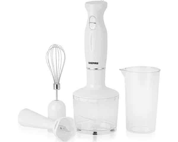 MIXEUR A MAIN 0.86L/0.6L GEEPAS MULTIFONCTION GHB6144 BLANC
