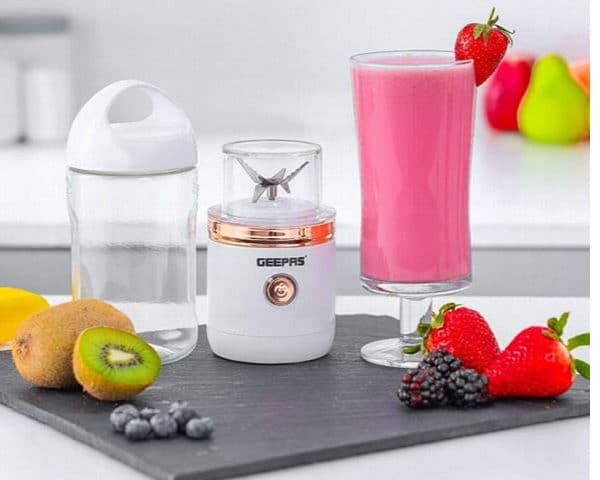 MASTEROFFICE 28 MIXEUR PORTABLE 420ML GEEPAS PLASTIQUE GSB44058 BLANC/DORE