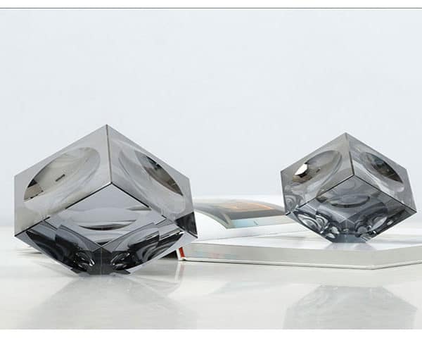 MASTEROFFICE 19 VASE DE DECORATION SET DE 2 PCS REF L REF S COULEUR ARGENTE Z