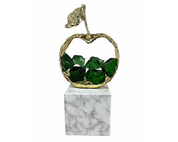 VASE DE DECORATION REF PA COULEUR BLEU/DORE/BLANC12*12*18