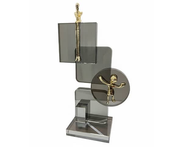 VASE DE DECORATION REF 06 COULEUR NOIR/DOREE ARGENTE