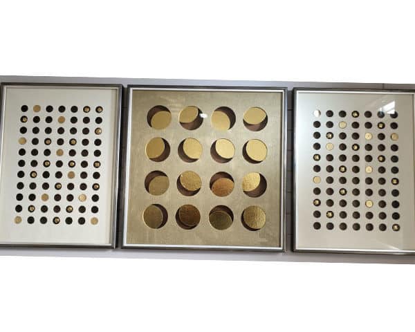 TABLEAU DE DECORATION REF 111 80X80+80X60 NOIR/DORE/BEIGE