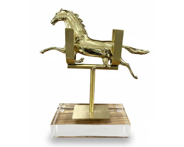 VASE DE DECORATION REF T-135 COULEUR DORE/BLANC16*8*34