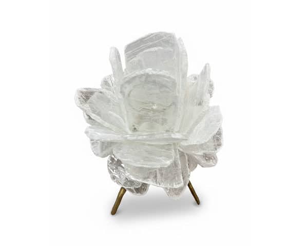 VASE DE DECORATION REF T-541 COULEUR BLANC/ DORE 15*15*30