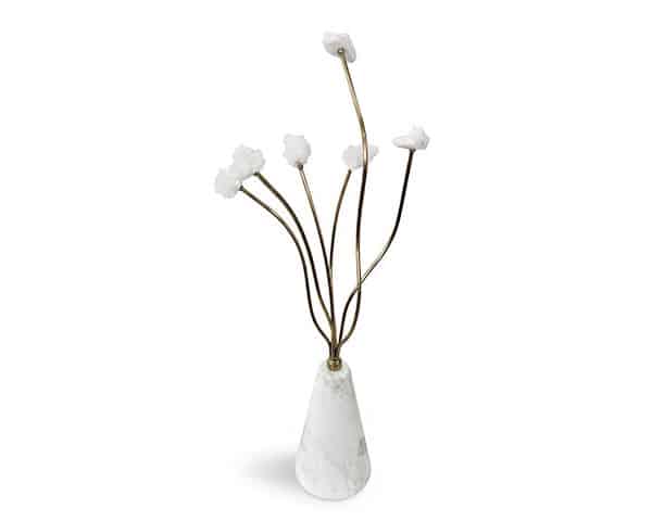 VASE DE DECORATION REF T-2972 COULEUR BLANC/ DORE 20*10*51
