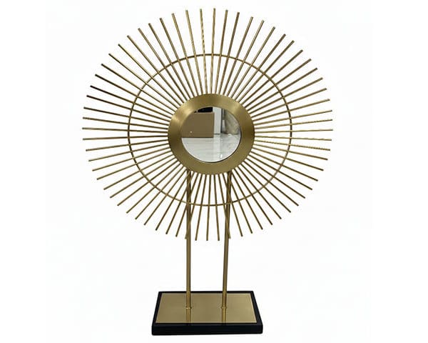 VASE DE DECORATION REF T11 COULEUR DORE/ BLEU/NOIR 46*12*60