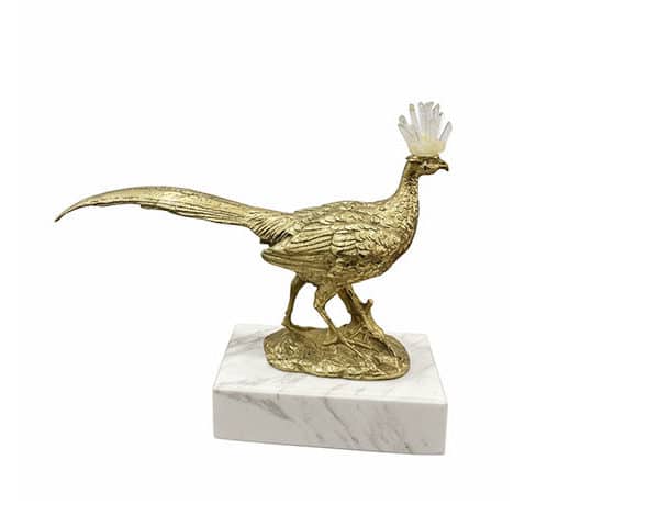 VASE DE DECORATION REF T609 COULEUR DORE/BLANC 29*12*28