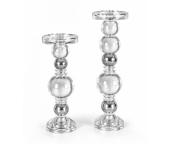 VASE DE DECORATION SET DE 2 PCS REF TY 3851A TY 3851B ARGENTE