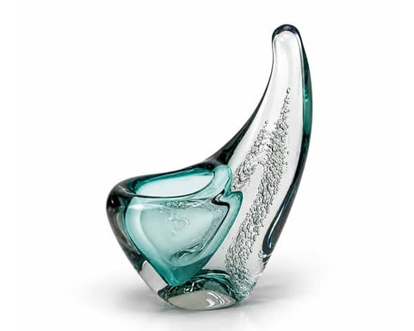 VASE DE DECORATION REF 12 COULEUR ARGENTEE/BLEU