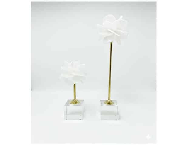 VASE DE DECORATION SET DE 2 PCS REF 010 COULEUR BLANC/DORE Z