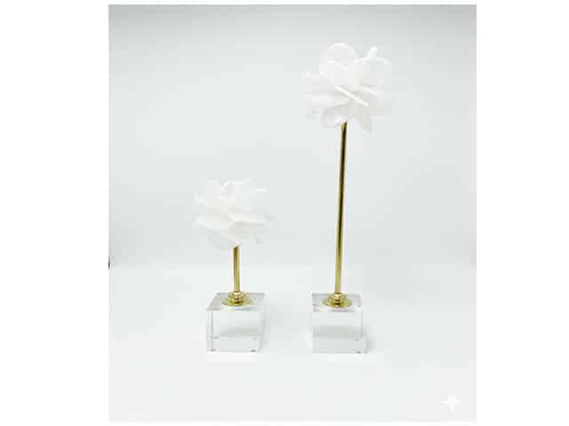 VASE DE DECORATION SET DE 2 PCS REF 010 COULEUR BLANC/DORE Z