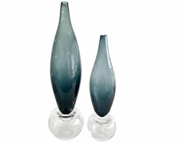 MASTEROFFICE 21 VASE DE DECORATION SET DE 2 PCS REF 22 COULEUR BLEU/ARGENTE Z