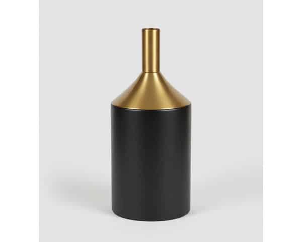 VASE DE DECORATION REF 58B COULEUR NOIR/DORE 17*17*38