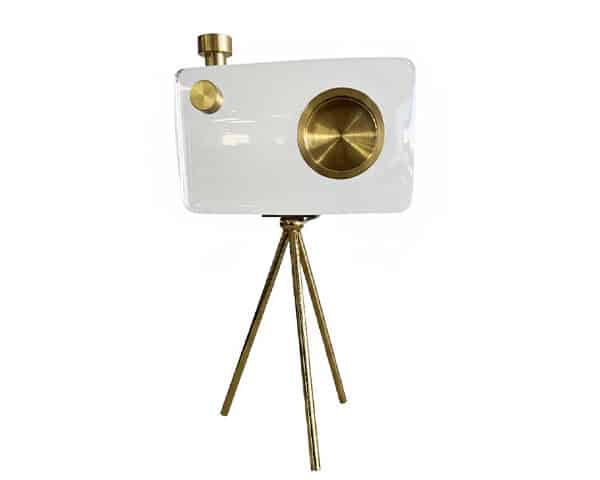 VASE DE DECORATION REF 6020A COULEUR DORE/ BLANC 17*11*31