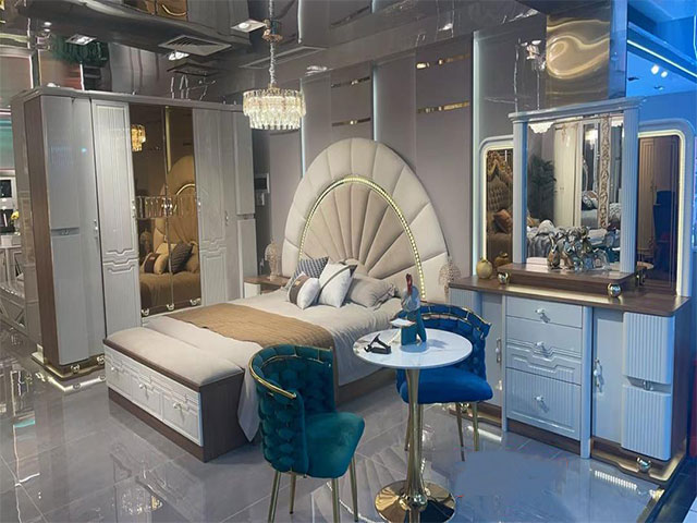 CHAMBRE A COUCHER REF D02 /BEIGE/DORE/MARRON 2400*580*2200