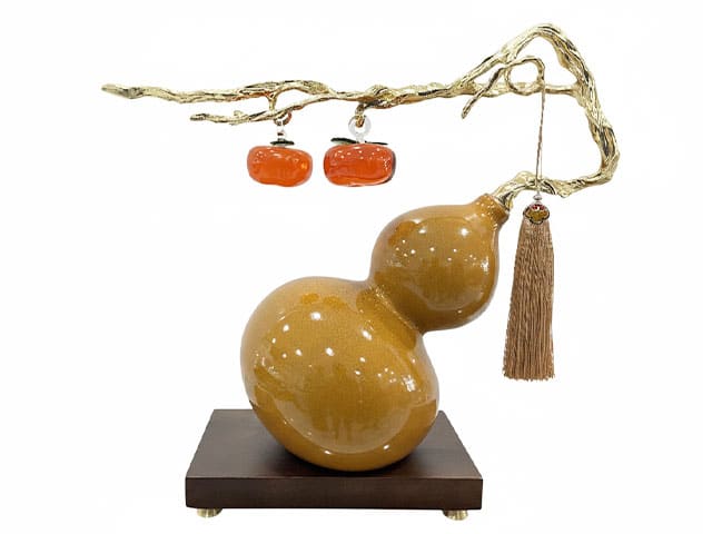 VASE DE DECORATION REF 15 COULEUR MARRON/DORE