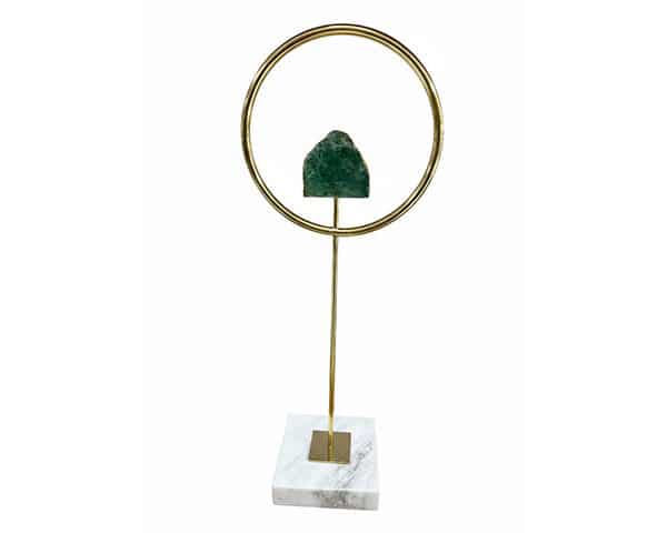 VASE DE DECORATION REF T-127 COULEUR DORE/BLANC/VERT 20*13*58