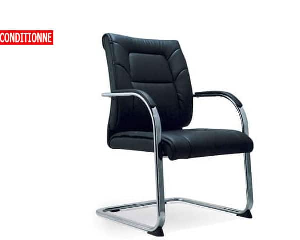 FAUTEUIL VISITEUR 2015C EN PU NOIRE 58*68*94 RECOND
