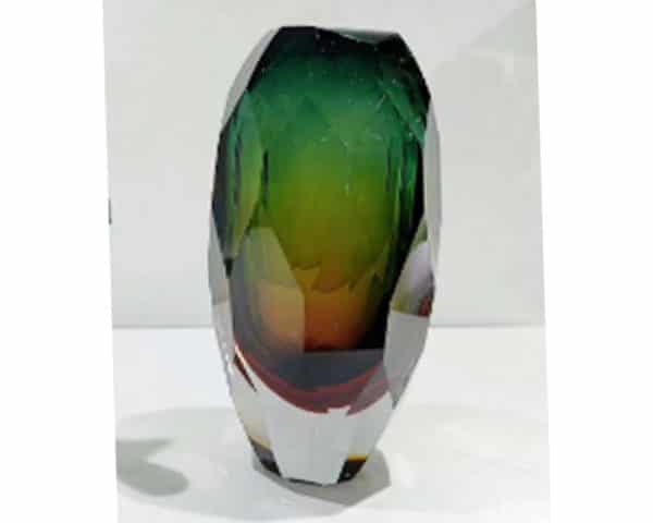 VASE DE DECORATION REF 23-1599 COULEUR VERT/DORE