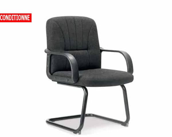 FAUTEUIL VISITEUR TISSU 2953 NOIR LUGE RECOND