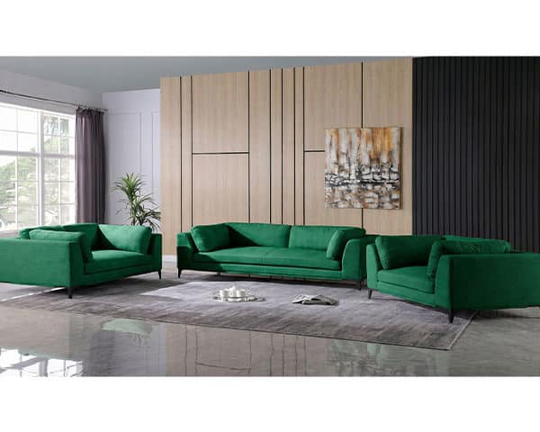SALON TISSU 6 PLACES ALARA COULEUR YN1028-08 VERTE