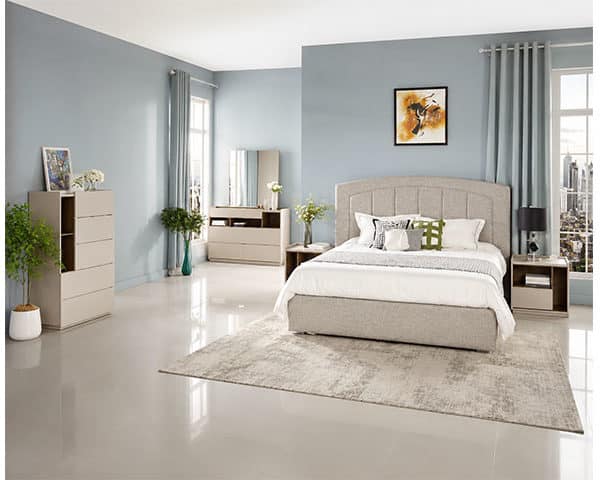 CHAMBRE A COUCHER 180*200 SANS ARMOIRE 2037# COULEUR MARRON DOREE Z