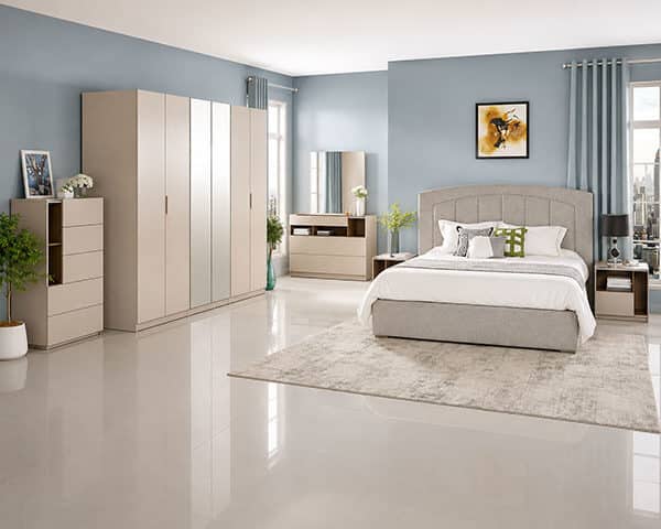 CHAMBRE A COUCHER 180*200 COMPLETE 2037# COULEUR MARRON DOREE Z