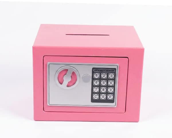 COFFRE FORT MINI REF E17/F040 COULEUR ROSE/ARGENTE