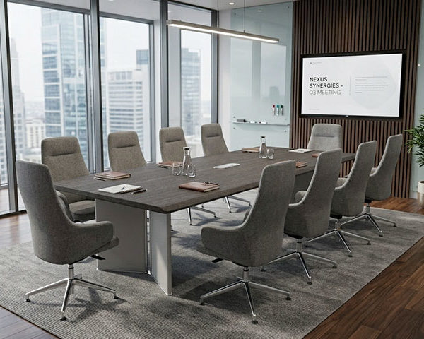 TABLE DE REUNION OZ 3711-24 2400*1100*750 COULEUR EBONY + IRON GRAY