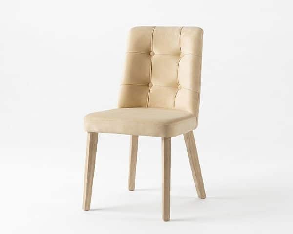 CHAISE TABLE A MANGER TISSU ALDEN COULEUR BEIGE