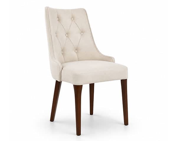 CHAISE TABLE A MANGER TISSU FENTON COULEUR MARRON BEIGE REF 5270