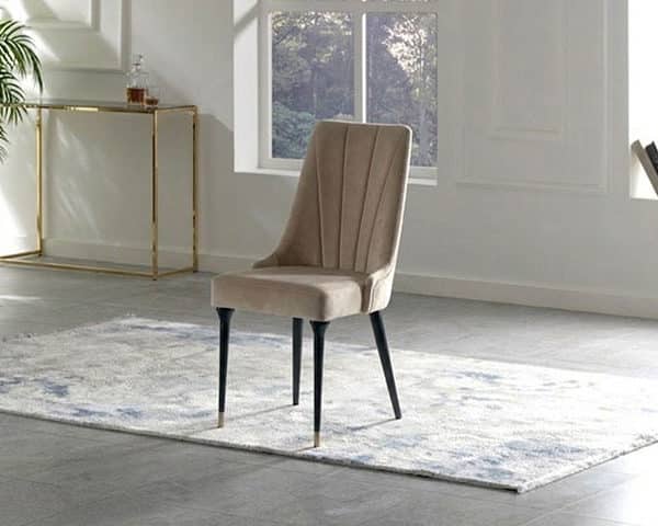 CHAISE TABLE A MANGER TISSU NATELLO NEW COULEUR BEIGE GRIS REF 5270