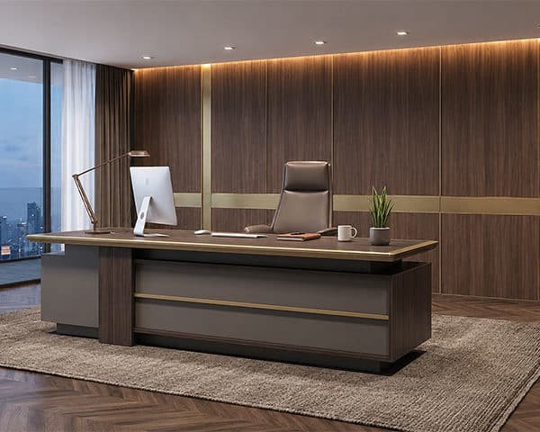 BUREAU DIRECTION + RETOUR OZ 3118-24 2400*1800*760 CLR M8059 / GRAY