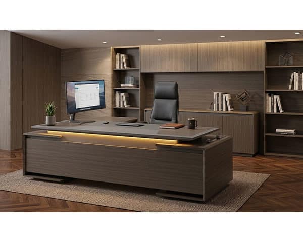 BUREAU DIRECTION + RETOUR OZ 3110-32 3200*2000*750 CLR M8059 / GRAY