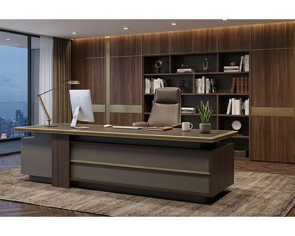 BUREAU DIRECTION + RETOUR OZ 3118-24 2400*1800*760 CLR M8059 / GRAY