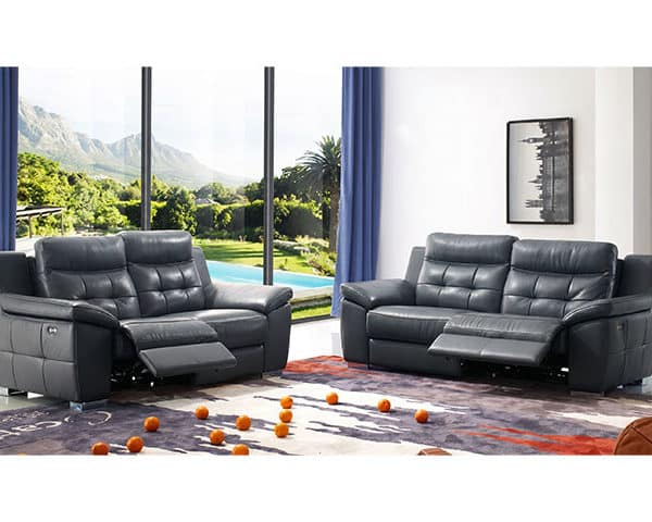 MASTEROFFICE 22 SALON CUIR 6 PLACES SE-660 COULEUR A9002 GRIS FONCE