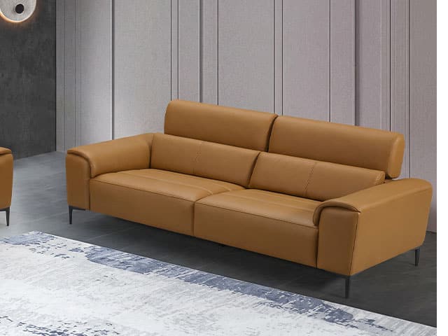 SALON CUIR 6 PLACES SX-9053 COULEUR DIEZ 538 MARRON